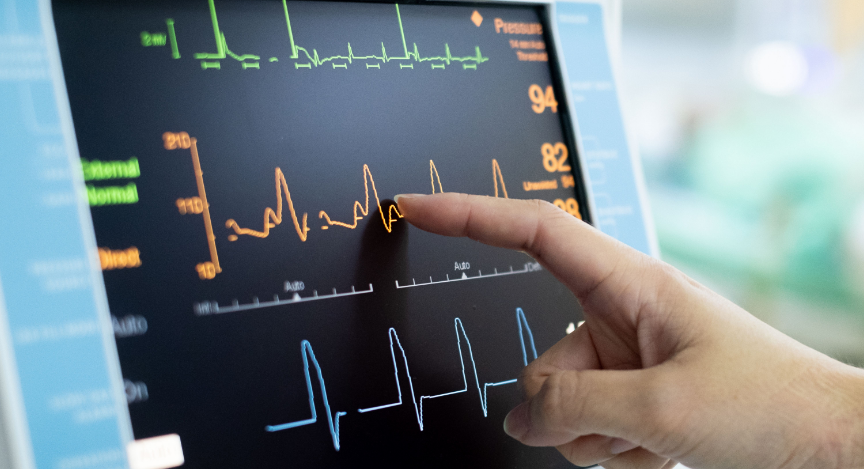 biomed screen with heart beat